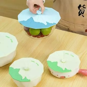 Прочные крышки для мисок, безопасная силиконовая крышка, кухонные принадлежности, крышка для хранения продуктов, кастрюля 12cm жёлтый