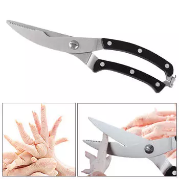 Прочные кухонные ножницы из нержавеющей стали — сверхмощные универсальные ножницы для мяса и овощей чёрный