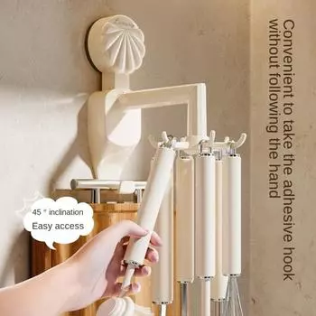 Прочные кухонные вращающиеся крючки с присоской, вращающийся крючок, практичная настенная полка для кухни