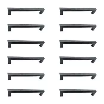 Прочные квадратные матовые ручки для дверей шкафов из нержавеющей стали, устойчивые к коррозии, для современной мебельной фурнитуры 12PCS