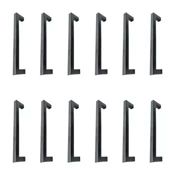 Прочные квадратные матовые ручки для дверей шкафов из нержавеющей стали, устойчивые к коррозии, для современной мебельной фурнитуры 12PCS