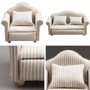 Прочные миниатюрные декоративные легкие аксессуары для кукольного домика, деревянные диваны, модель, реквизит для сцены, мини B