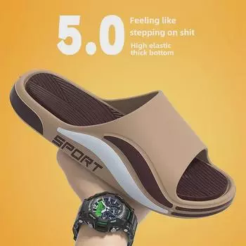 Прочные мужские и женские тапочки с высокой эластичностью и толстой подошвой для лета, идеально подходят для использования на открытом воздухе и домашнего купания 36-37 (fits 35-36)