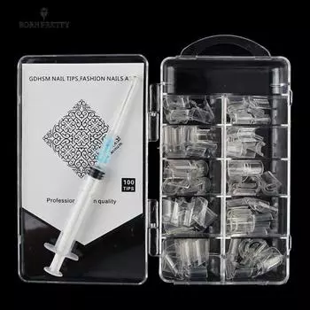 Прочные накладные ногти, украшения для ногтей, наклейки для дизайна ногтей, инъекции воды 100 Pcs