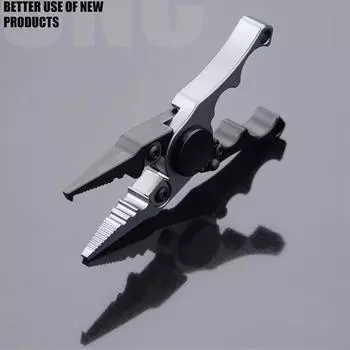 Прочные плоскогубцы из алюминиевого сплава с гироскопом и лезвием из вольфрамовой стали для легкой ловли рыболовное снаряжение рыболовные инструменты чёрный