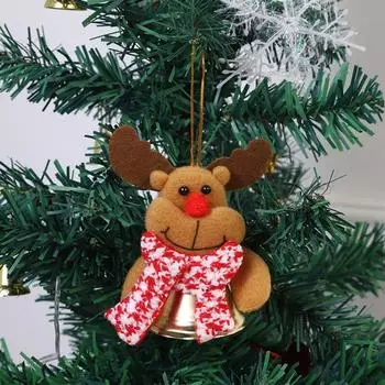 Прочные рождественские колокольчики Санта-Клауса, подвесные украшения, снеговик, ткань, рождественские лоси, подвески, звенящие, милые рождественские украшения Санта-Клауса на Новый год