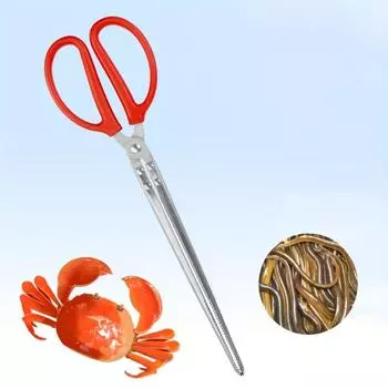 Прочные рыболовные плоскогубцы из нержавеющей стали, многофункциональные ножницы с нескользящим зажимом и пластиковой ручкой для ловли крабов и креветок