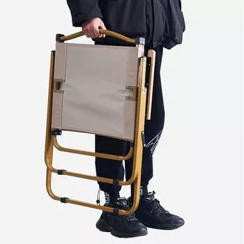 Прочные стулья для кемпинга для взрослых, изготовленные из прочной углеродистой стали. Стул прочный и выдерживает большие нагрузки кремового цвета.