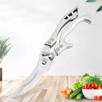 Прочные сверхмощные трудосберегающие ножницы для рыбы, индейки и птицы из алюминиевого сплава для приготовления пищи Ножницы для птицы серебряный