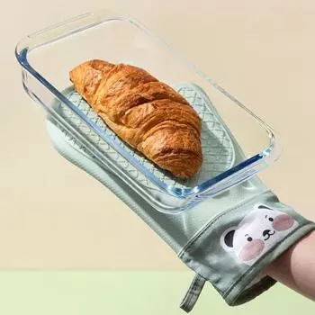 Прочные утолщенные нескользящие текстурированные рукавицы для выпечки в духовке для пекарни, перчатки для барбекю бежевый