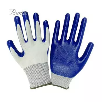 Прочные водонепроницаемые устойчивые к шипам противоскользящие защитные перчатки для садоводства на открытом воздухе белый/синий