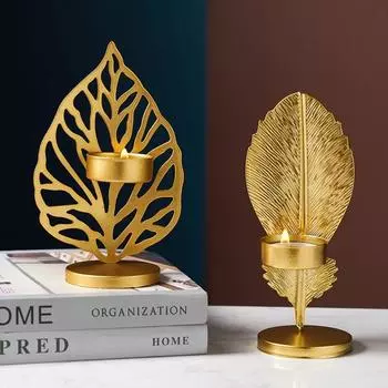 Прочные золотистые металлические подсвечники, устойчивый железный подсвечник, скандинавская подставка для свечей, настольная подставка Gold-style C