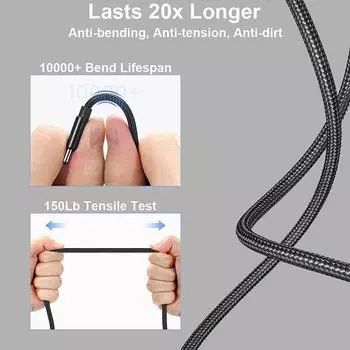 Прочный 100 Вт ноутбук USB-C к USB тонкий квадратный наконечник кабель PD зарядное устройство шнур питания Type-C