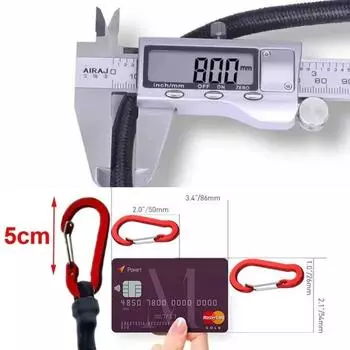 Прочный эластичный шнур-банджи, эластичный ремешок, веревка, карабин, крючки, каяк, велосипедный багаж, упаковочные веревки, аксессуары для кемпинга чёрный