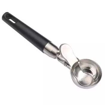 Прочный антипригарный трудосберегающий портативный совок для мороженого с длинной ручкой, кухонный гаджет, совок для мороженого чёрный