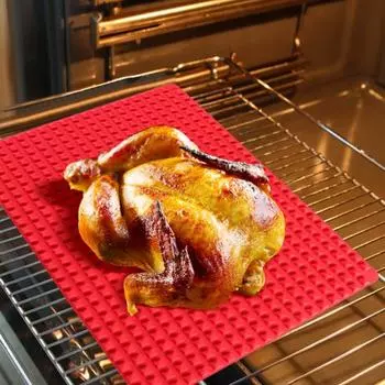 Прочный антипригарный универсальный силиконовый коврик для выпечки в форме пирамиды, кухонные принадлежности, коврик для духовки красный