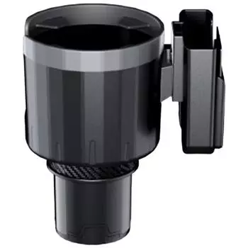 Прочный автомобильный подстаканник с выдвижным регулируемым основанием держателя телефона Matte Black