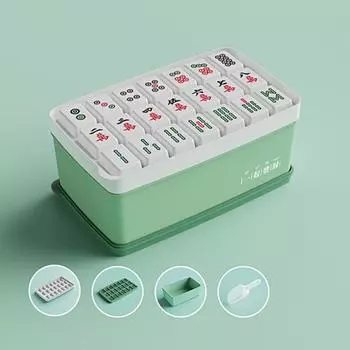 Прочный бар без запаха, новинка, лоток для кубиков льда с рисунком маджонга для столовой, форма для кубиков льда зелёный