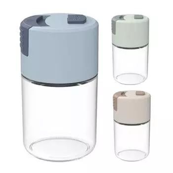 Прочный без заусенцев, большая емкость, стеклянная коробка для соли, сахара, приправы, кухонные инструменты, коробка для специй синий