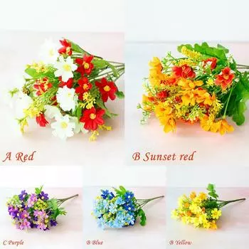 Прочный букет искусственных цветов, пластик + ткань, подарок 2