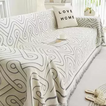 Прочный чехол для дивана на 3 подушки, пледы из синели для дивана-кровати, декоративный чехол для дивана, мягкий универсальный протектор для футона 180X180CM чёрный