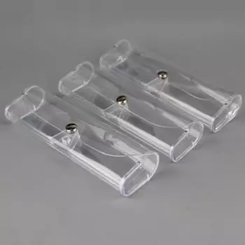 Прочный чехол для очков с застежкой, модный, прозрачный, пластиковый, кнопка, простая, мягкая, ручная работа прозрачный