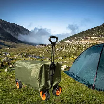 Прочный чехол для складной садовой тележки-защитит вас от непогоды зелёный