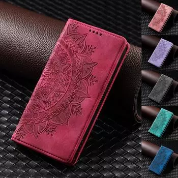 Прочный чехол-кошелек с магнитной картой и карманом для наличных для Samsung Galaxy A15 A35 A55 A54 A34 A14 A13 A33 A53 A24 S24 S23 S22 Кожаный откидной чехол с ощущением кожи Samsung A22 4G/M32 4G красный