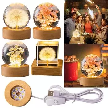 Прочный цветочный хрустальный шар ночник милый ночник круглый шар ночник - round dandelion