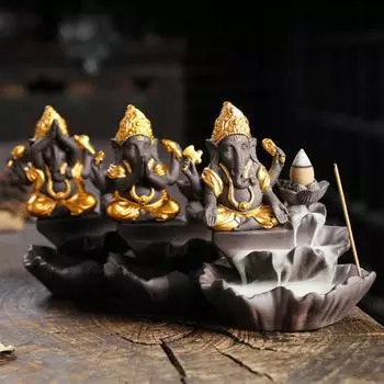 Прочный держатель для благовоний, привлекающая внимание специальная горелка с обратным потоком и декором в виде статуи слона