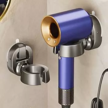 Прочный держатель для сушки волос на присоске, подставка для выпрямителя волос, стойка для хранения фена, ванная комната