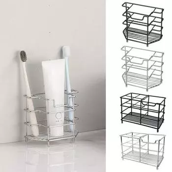 Прочный держатель для зубной пасты. Компактное и нескользящее хранение. Small серебряный