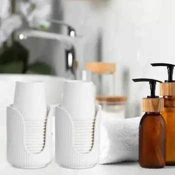 Прочный диспенсер для стаканчиков в ванной комнате, диспенсер для бумажных стаканчиков в форме буквы U, держатель для ополаскивателя для полости рта, бумажный стаканчик white-Single-barrel