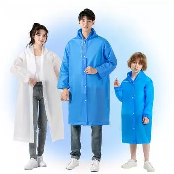 Прочный дождевик из ЭВА для взрослых и детей — удлиненный, утолщенный для путешествий One Size
