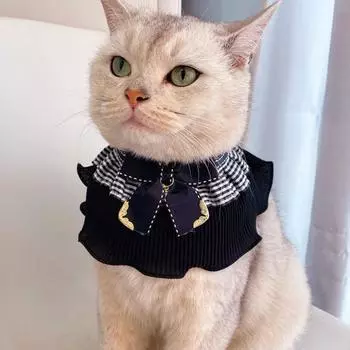 Прочный дышащий биг бант собака нагрудник моющийся ремешок для шеи для домашних животных для фестиваля S черный белый