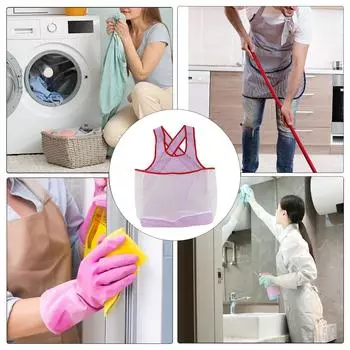 Прочный фартук с карманами, водонепроницаемый халат для стирки, складной фартук без рукавов для сушки одежды для кухни, ванной комнаты A