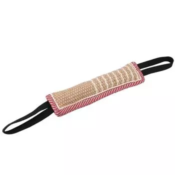 Прочный хлопковый лен для домашних собак, тренировочный стержень для укусов, с двумя ручками