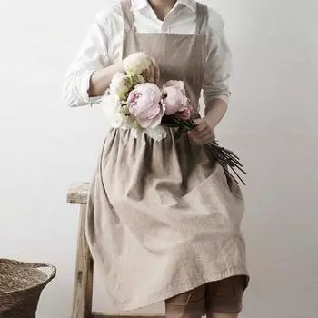 Прочный и удобный фартук для домашней кухни, цветочный магазин, комбинезон для студии, фартук серый