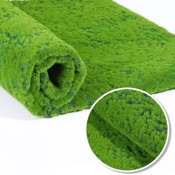 Прочный искусственный ковер из мха Eternal Life Fake Green Grass Mat Цветочные композиции Red Dot