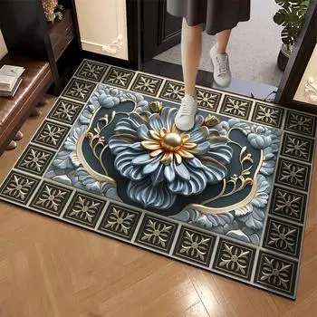 Прочный износостойкий карточный тисненый диатомовый ил противоскользящий коврик для ванной комнаты входная дверь коврик для ног в ванную комнату 40x60cm белый