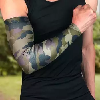Прочный камуфляжный узор, охлаждающий чехол из спандекса, спортивные компрессионные спортивные рукава для улицы L красный