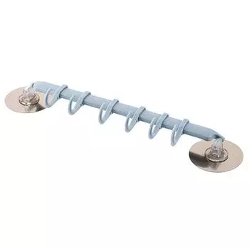 Прочный клейкий настенный держатель с 6 крючками для кухни, ванной комнаты, вешалки для хранения белый