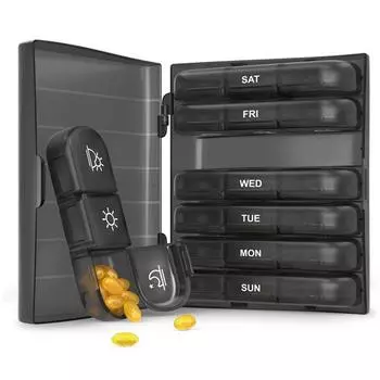 Прочный контейнер для хранения таблеток с большими отделениями, удобный контейнер для таблеток на 7 дней