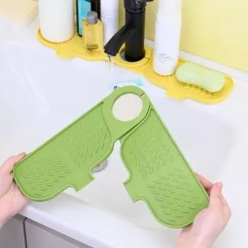 Прочный коврик для крана Многофункциональные защитные коврики для столешницы Держатель для губки Коврик для кухни бежевый
