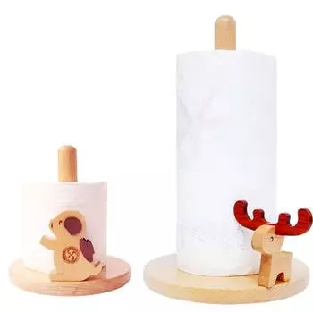 Прочный креативный держатель для салфеток на кухне, органайзер для рулонов бумаги из цельного дерева, туалет Sit Pig S