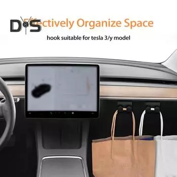 Прочный крючок для хранения автомобильного сиденья, двойной крючок, компактный автомобильный органайзер-вешалка на заднем сиденье для модели 3 лет чёрный