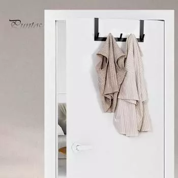 Прочный крючок для вешалки на дверь, устойчивый к коррозии, не требующий сверления, вешалка для полотенец, крючок для вешалки для шляп 5 Hooks чёрный