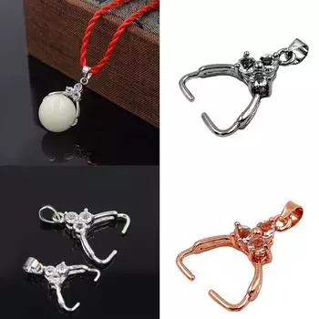 Прочный кулон с зажимами для кулонов, фурнитура для соединителей, круглая бусина, латунный зажим для ожерелья, изготовление ювелирных изделий M серебряный