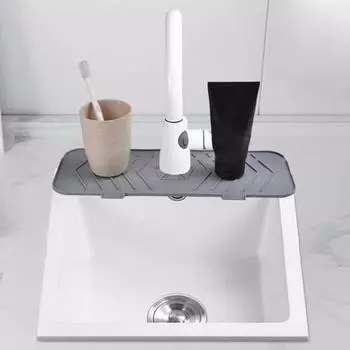 Прочный, легко чистящийся слив, 3 цвета, простая установка, коврик для смесителя, кухонные принадлежности, коврик для смесителя серый