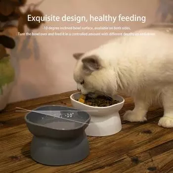 Прочный, легко моющийся материал PP миска для кошек, собачий корм для домашних животных, посуда для домашнего использования белый
